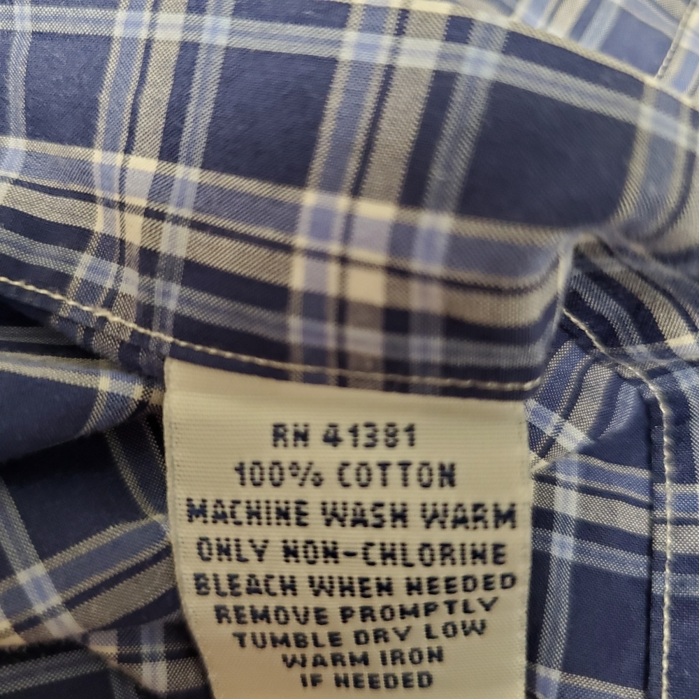Ralph Lauren Men's Long Sleeve Button Down Shirt Pocket Blue Plaid Cotton XL - Picture 9 of 16